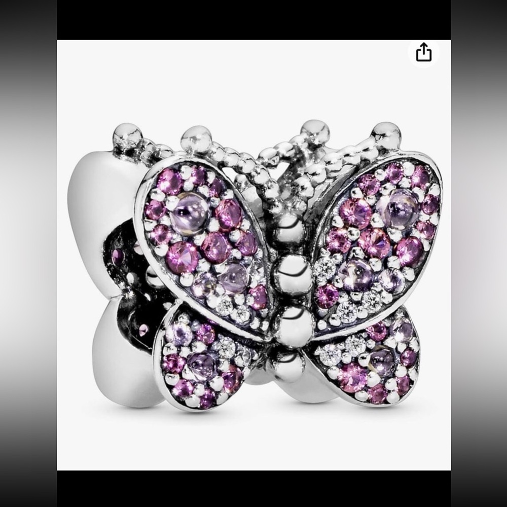 PANDORA Dazzling Pink Butterfly 925 Sterling Silver Charm - 797882NCCMX